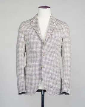 L.B.M. 1911 Linen & Cotton Houndstooth Jersey Jacket / Beige