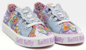 Lelli Kelly LK 9091 Unicorn Canvas Pump Trainer Shoes White Multi