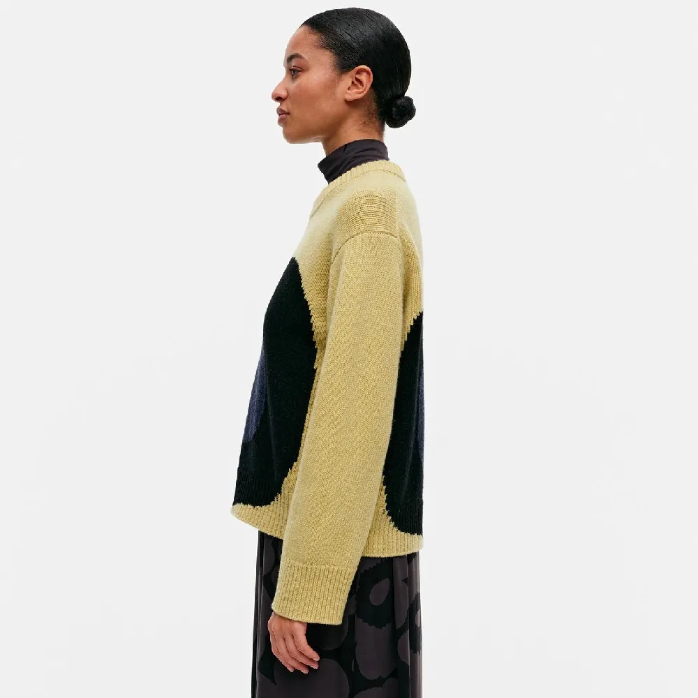 marimekko  |Crew Neck Casual Style Wool Nylon Rib Long Sleeves