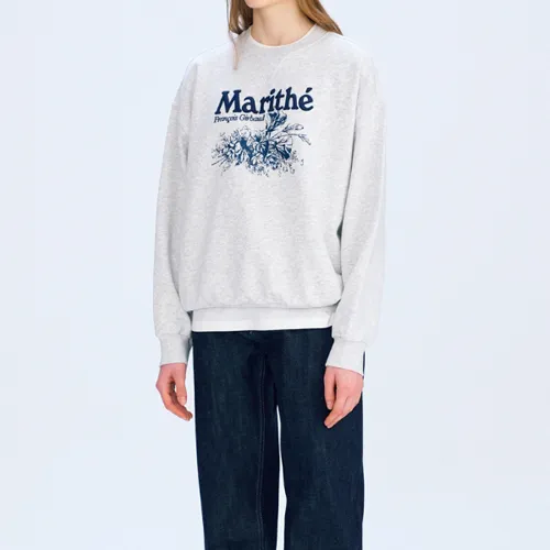 Marithe + Francois Girbaud  |Unisex Street Style Logo Hoodies & Sweatshirts