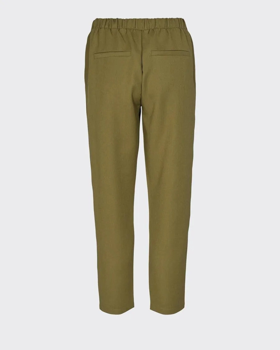 Minimum Sofja Casual Pant in Dark Olive