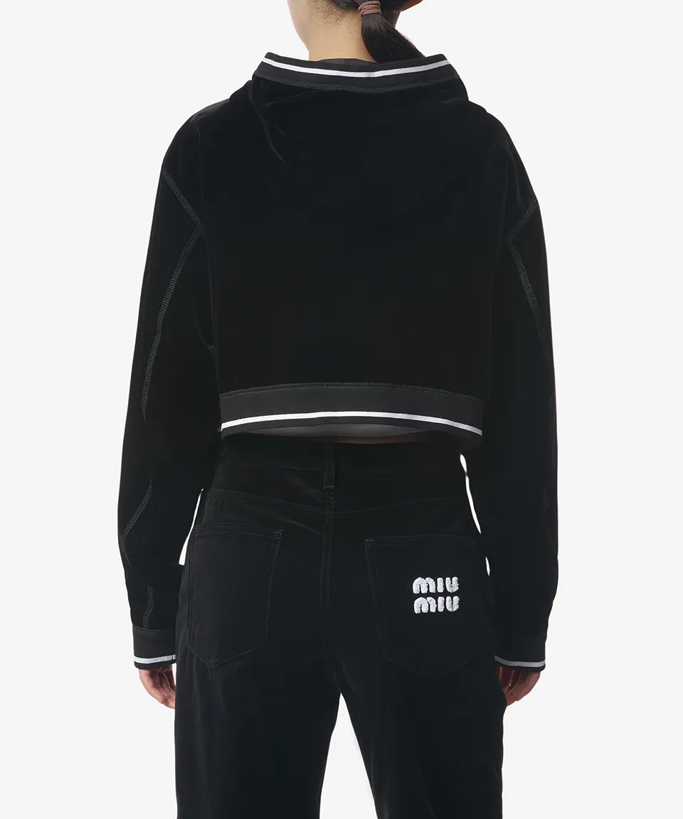 MiuMiu  |Street Style Long Sleeves Plain Logo Hoodies & Sweatshirts