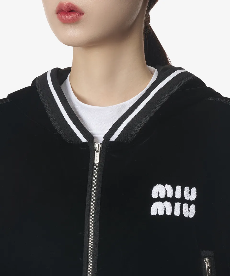 MiuMiu  |Street Style Long Sleeves Plain Logo Hoodies & Sweatshirts