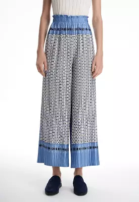 Multi Pleated Floral Trouser