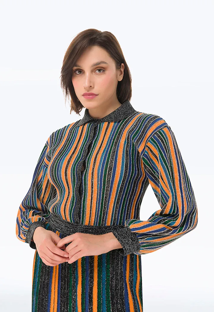 Multicolored Lurex Striped Shirt