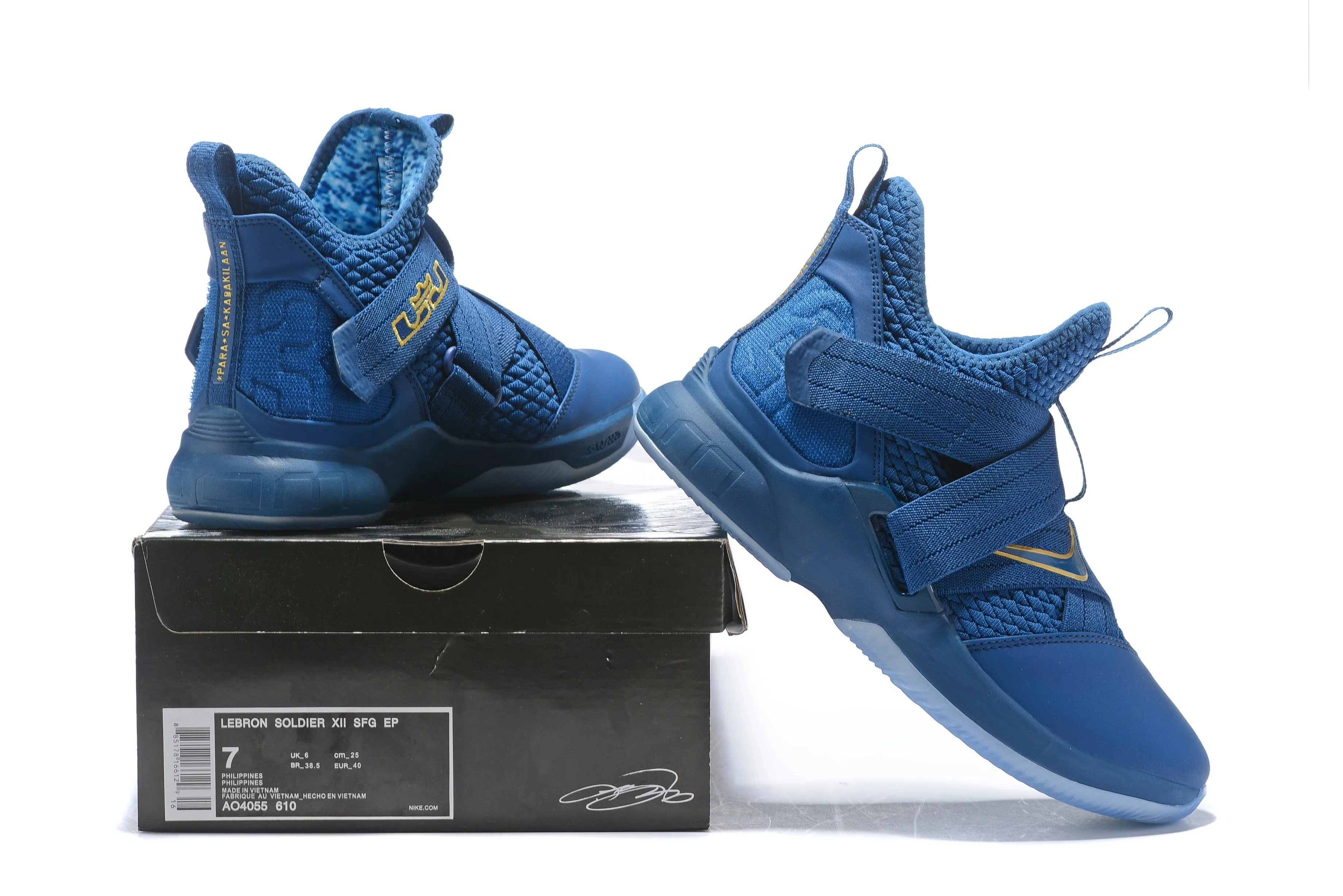 Nike Lebron Soldier XII 12 SFG EP Philipines Blue Navy Shoes Sale Size US7,8,8.5,9,10,11,12