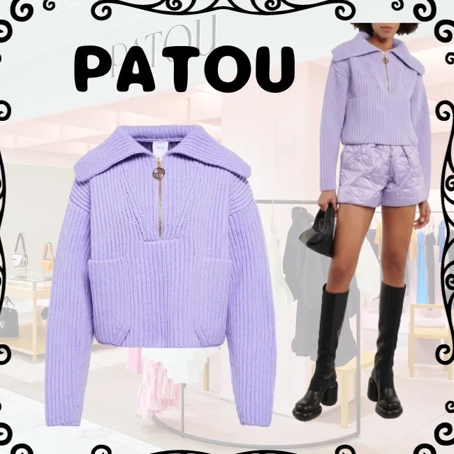 PATOU  |Casual Style Wool Street Style Long Sleeves Plain