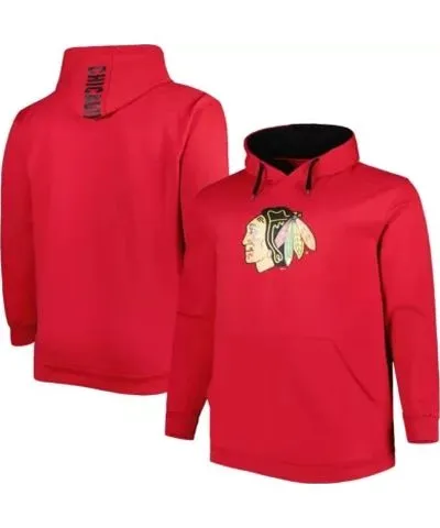 Profile Men's NHL Chicago Blackhawks Big & Tall Fleece Pullover Hoodie