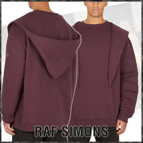 RAF SIMONS  |Street Style Long Sleeves Cotton Logo Designers Hoodies