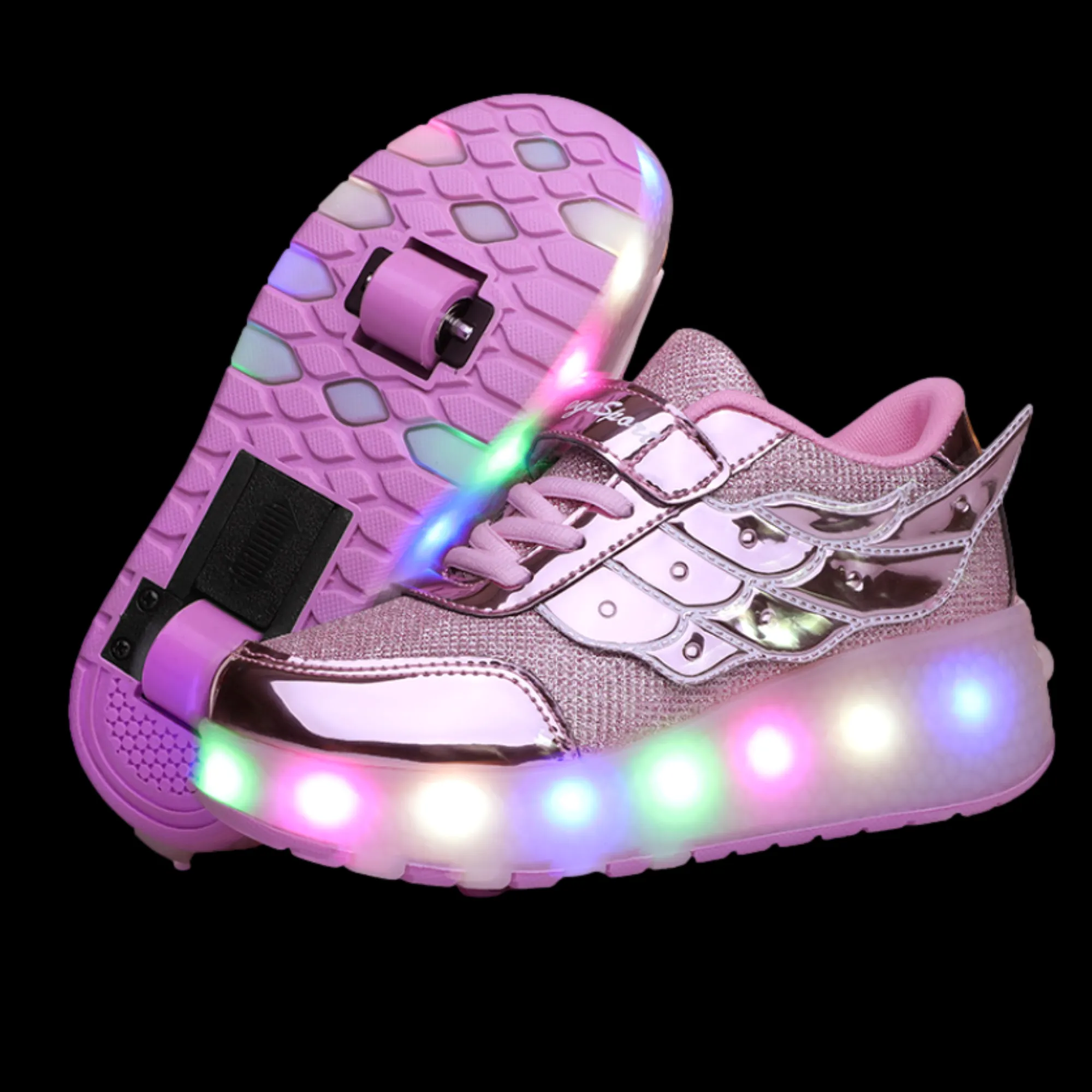 Rose Gold Roller Light up Rechargeable Shoes