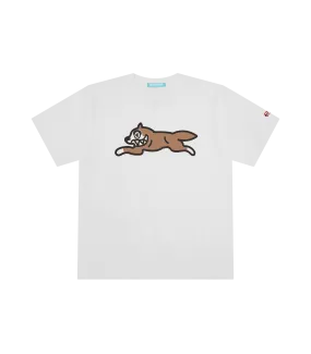 RUNNING DOG T-SHIRT - WHITE/COFFEE