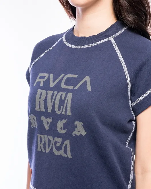 RVCA  |Crew Neck Plain Short Sleeves Logo Hoodies & Sweatshirts