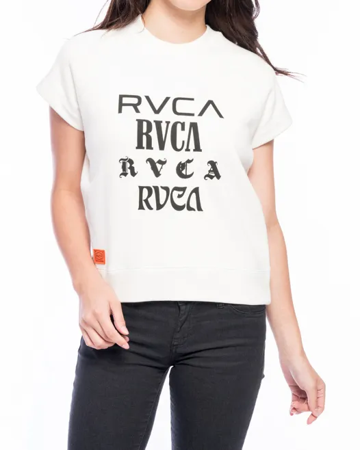 RVCA  |Crew Neck Plain Short Sleeves Logo Hoodies & Sweatshirts