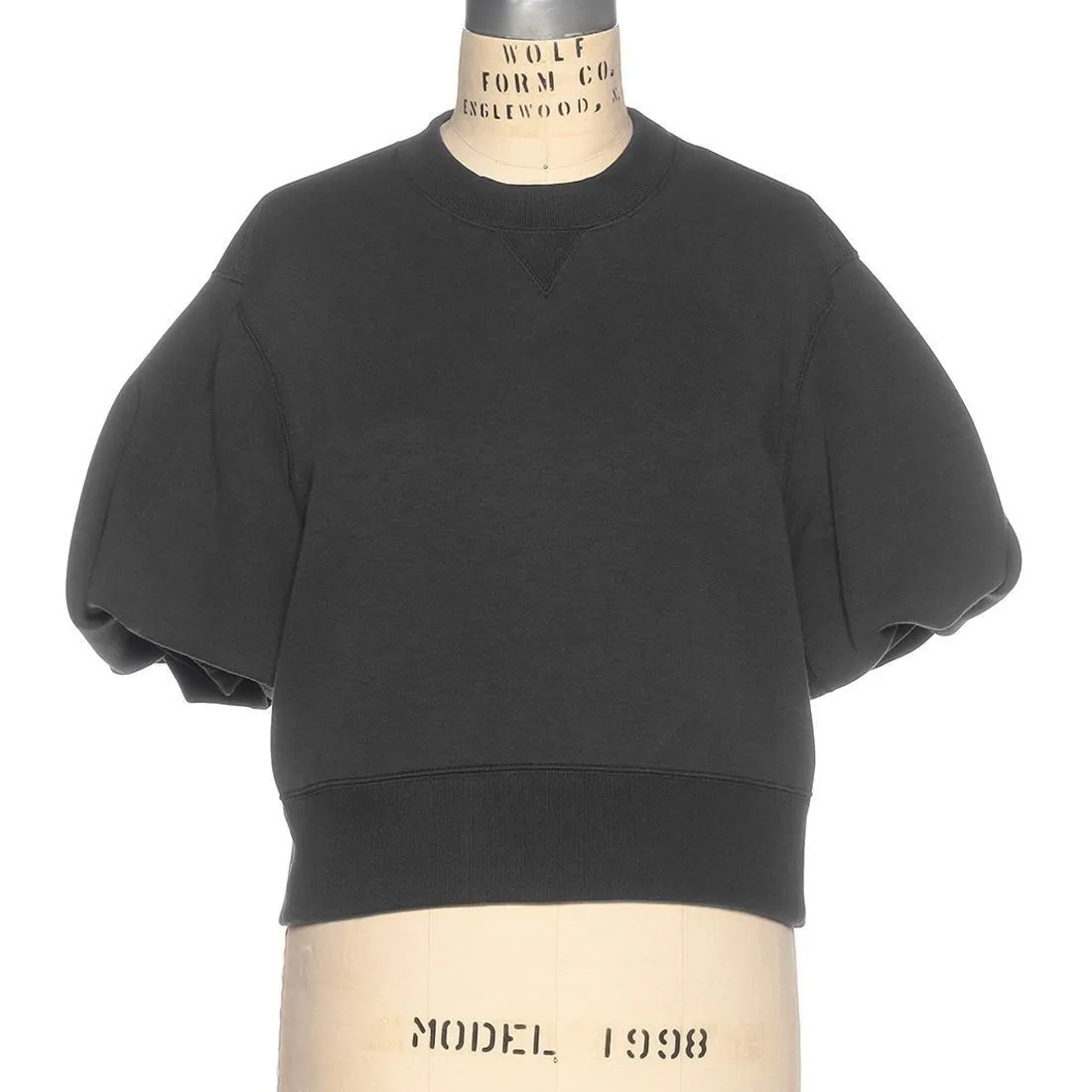 sacai  |Crew Neck Street Style Cropped Plain Cotton