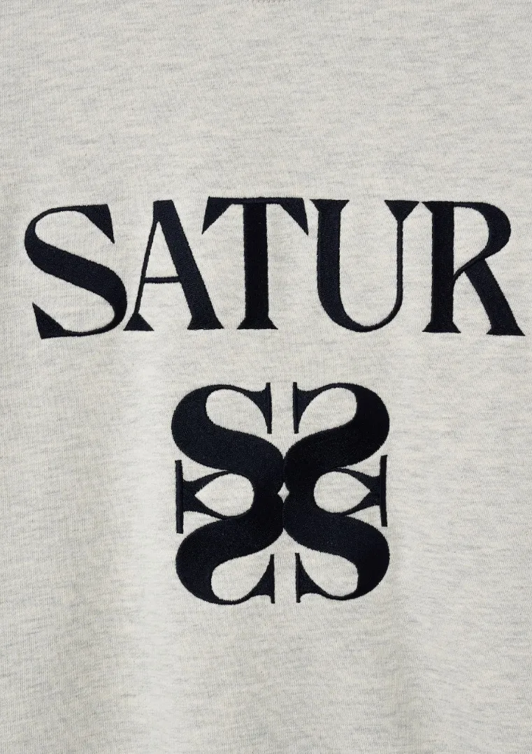 SATUR  |Unisex Street Style Logo Hoodies & Sweatshirts