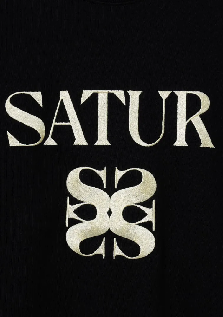 SATUR  |Unisex Street Style Logo Hoodies & Sweatshirts