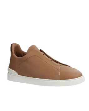 Secondskin Triple Stitch Sneaker in Dark Beige