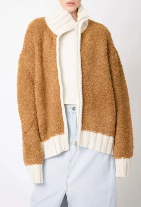 Shearling Sweater Jacket - Copper