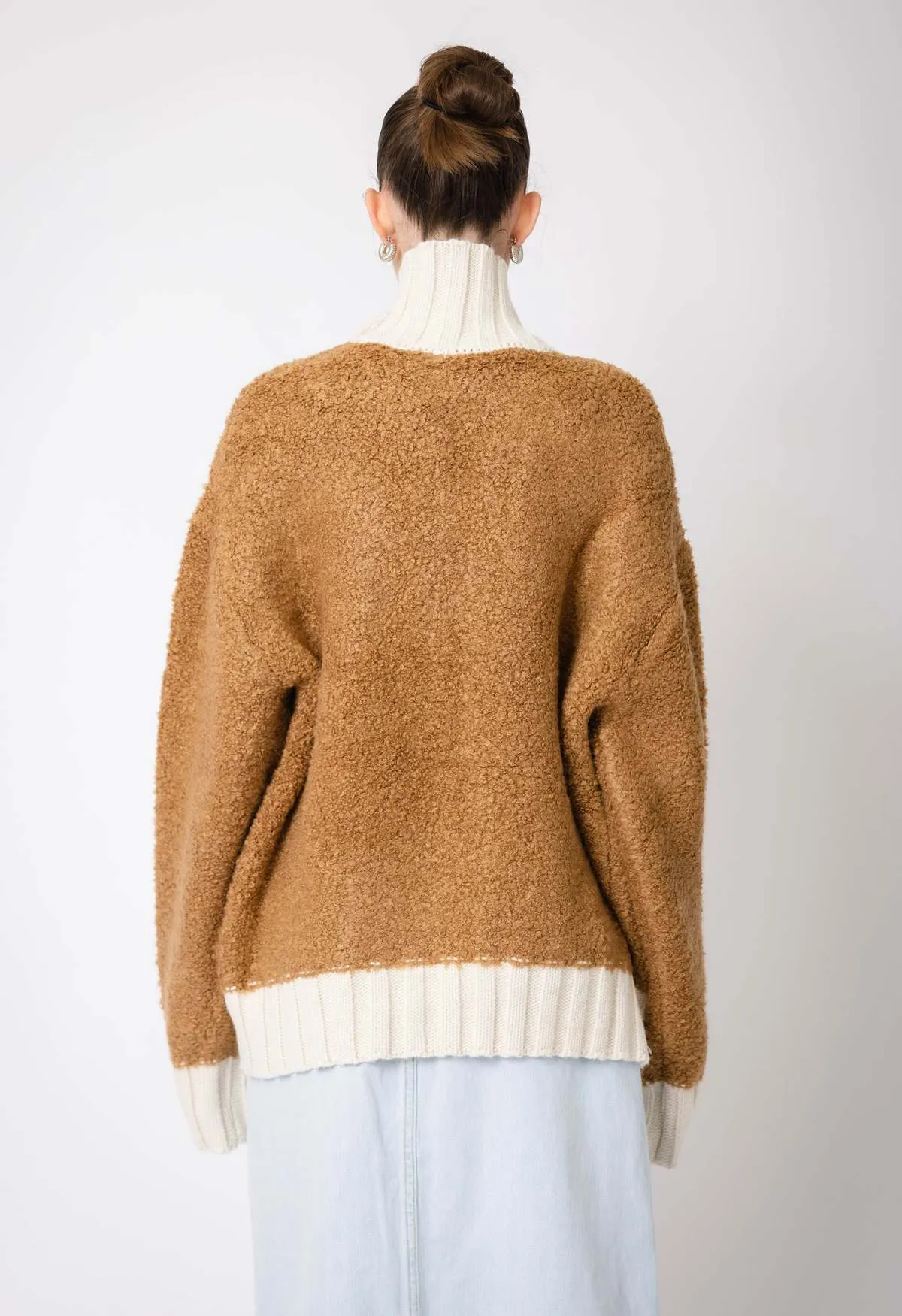 Shearling Sweater Jacket - Copper