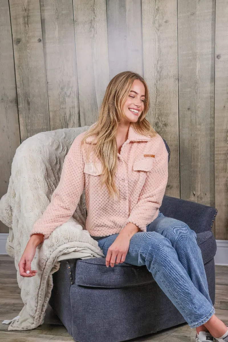 Simply Southern Soft Sherpa Crop Shacket Jacket