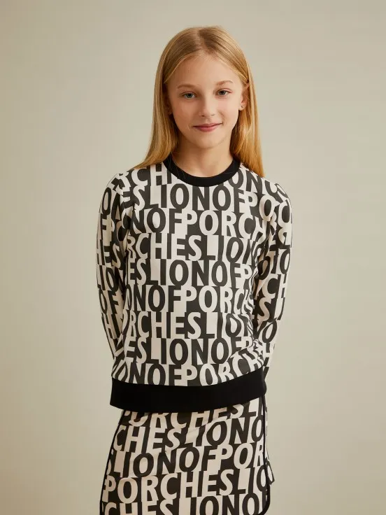 Sweater with all-over branding