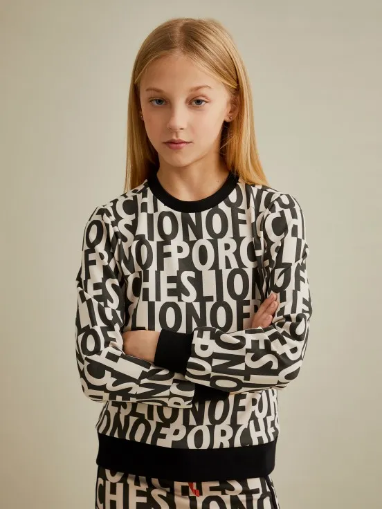 Sweater with all-over branding