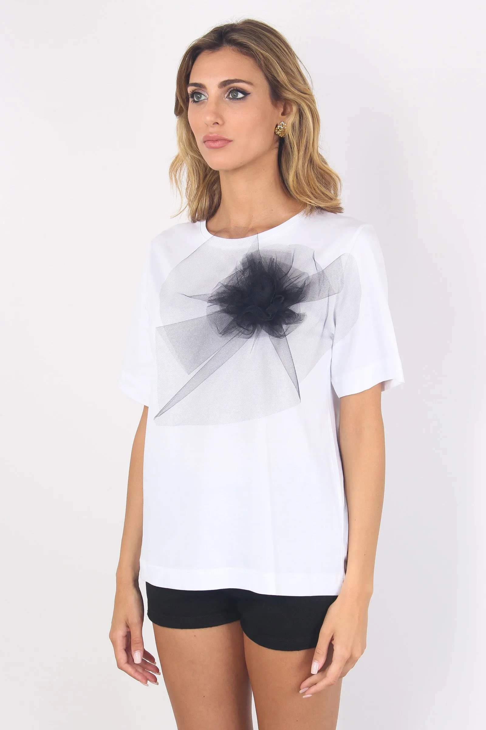 T-shirt Fiocco Tulle Bianco