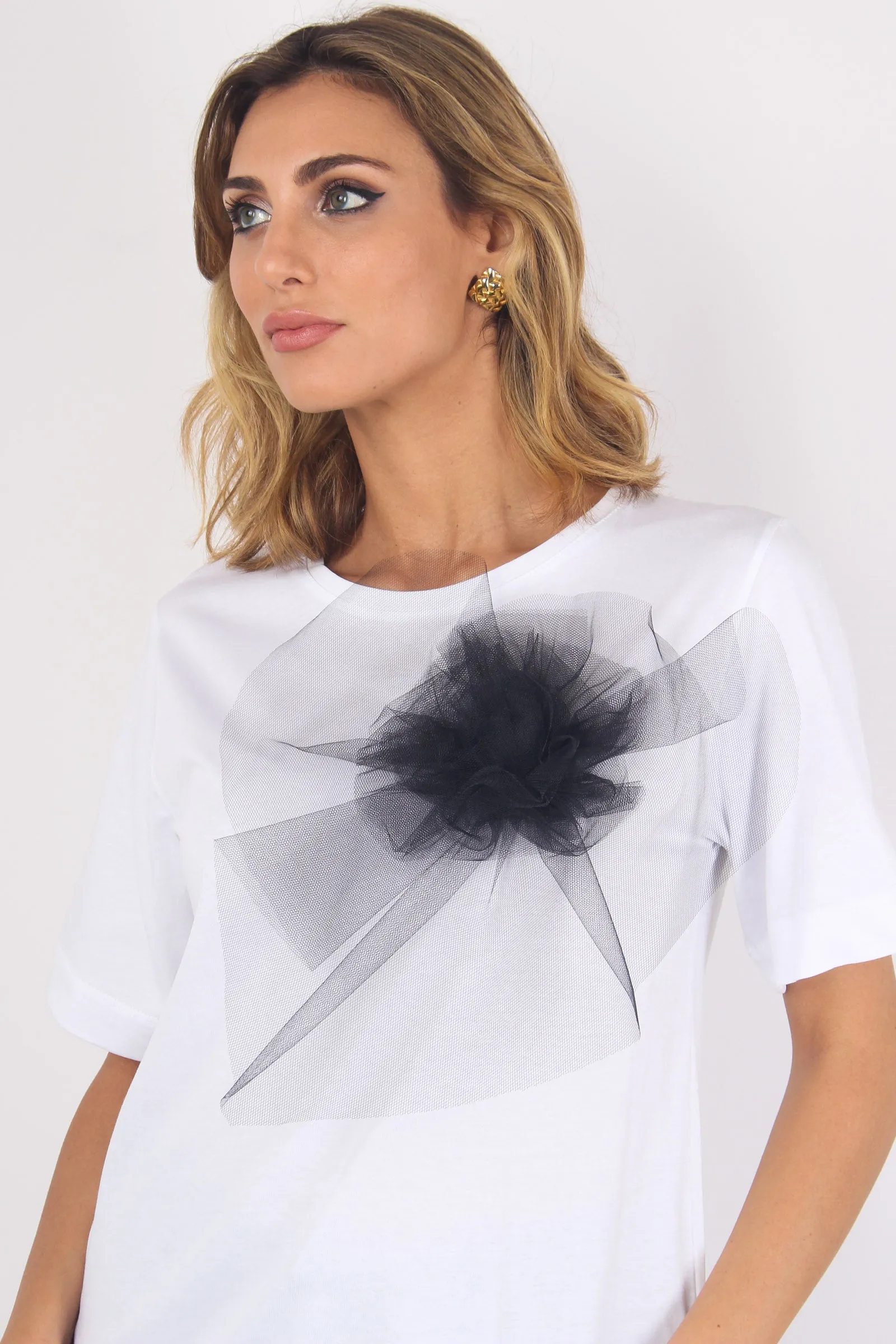 T-shirt Fiocco Tulle Bianco