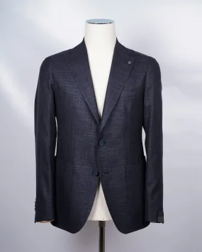 Tagliatore Blue / Grey Melange Wool And Silk Jacket