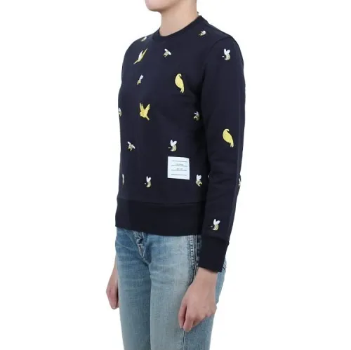 THOM BROWNE  |Stripes Long Sleeves Other Animal Patterns Cotton Logo