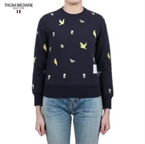 THOM BROWNE  |Stripes Long Sleeves Other Animal Patterns Cotton Logo