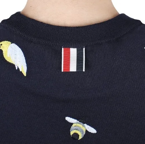 THOM BROWNE  |Stripes Long Sleeves Other Animal Patterns Cotton Logo