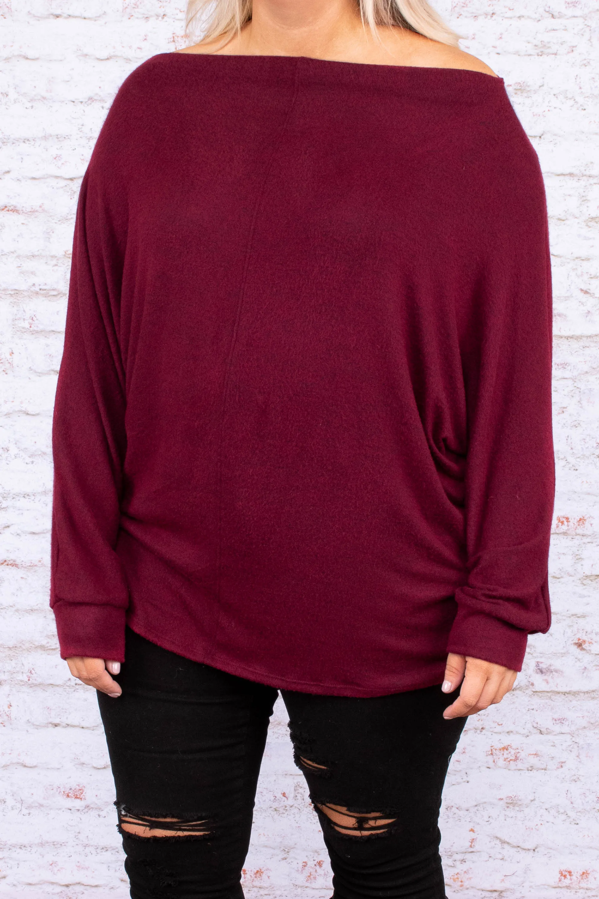 Time To Unwind Top, Burgundy