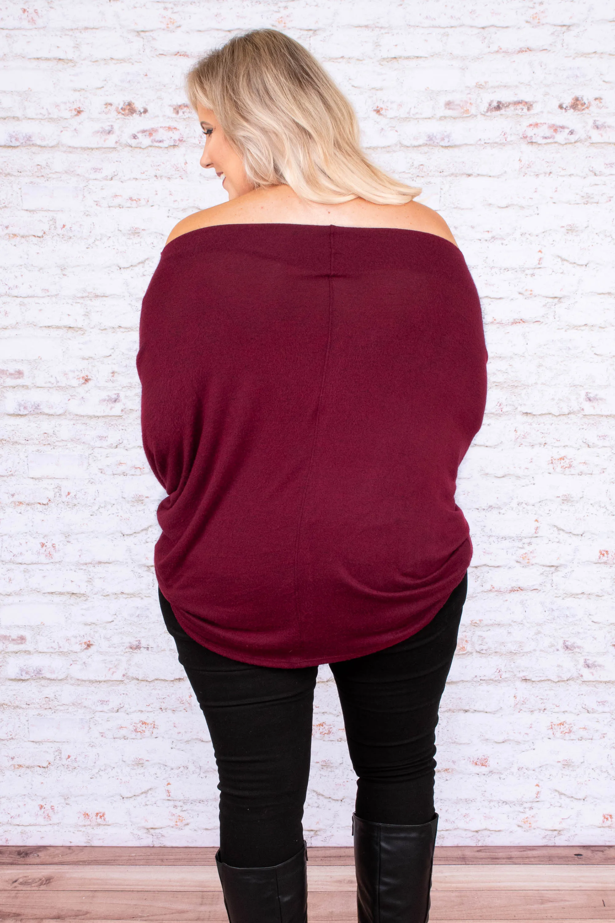 Time To Unwind Top, Burgundy