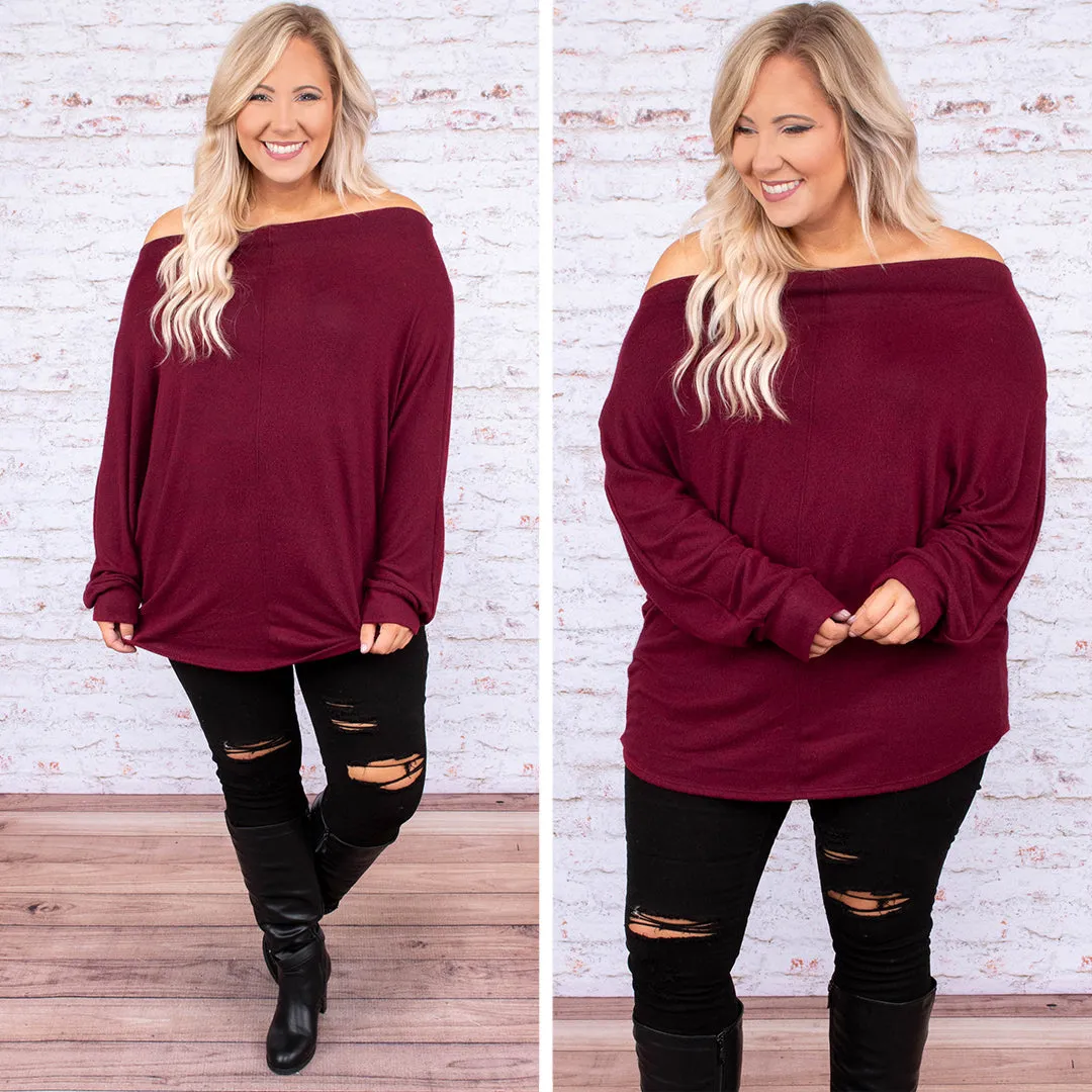 Time To Unwind Top, Burgundy