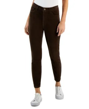 Tommy Hilfiger Women's Corduroy Skinny Ankle Pants Brown