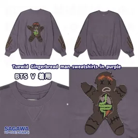 Tuewid  |Tuewid Gingerbread man sweatshirts in purple