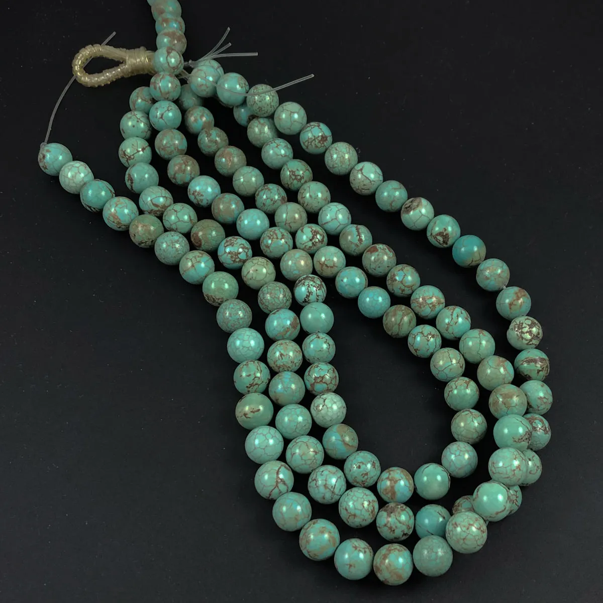 Turquoise 10mm Round Beads Vintage