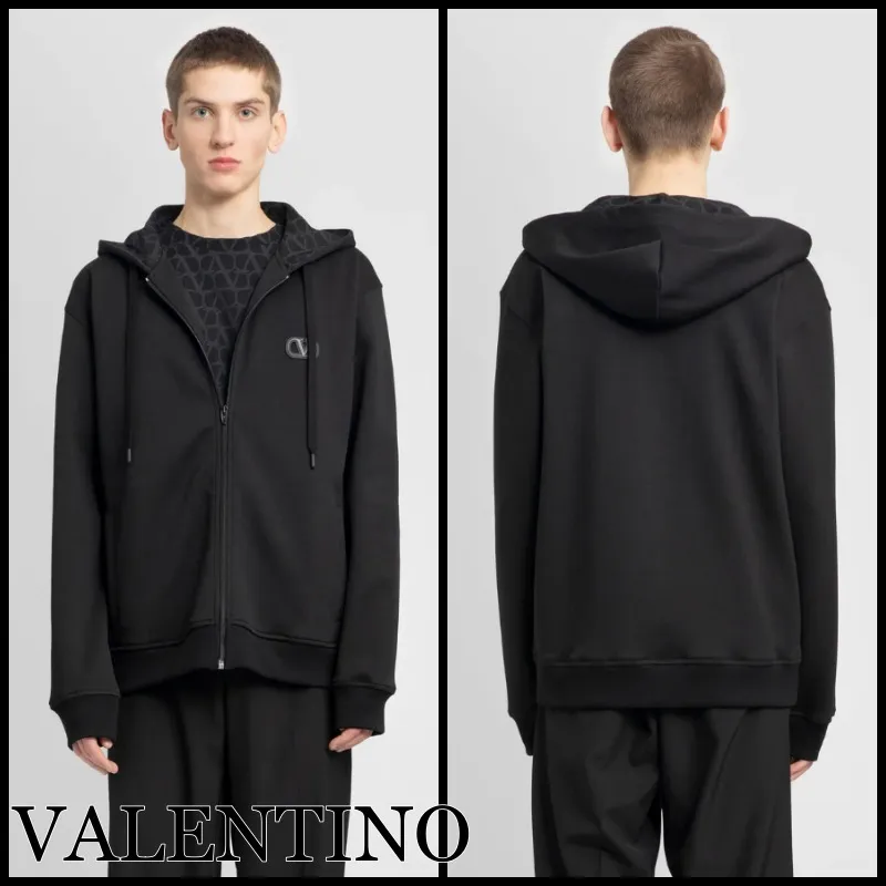 VALENTINO  |Unisex Street Style Long Sleeves Cotton Logo