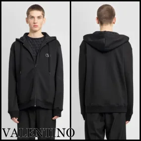 VALENTINO  |Unisex Street Style Long Sleeves Cotton Logo