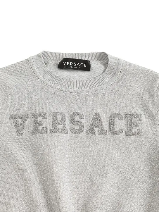 Versace   Embroidered logo cotton sweater 