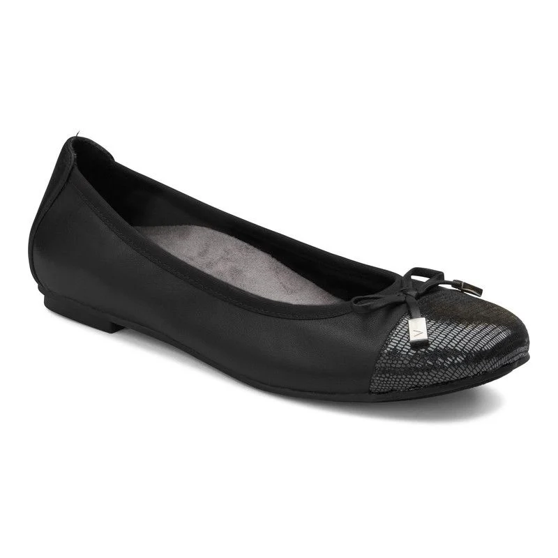 Voinic Womens Minna Ballet Flat Slip On Shoes- Black