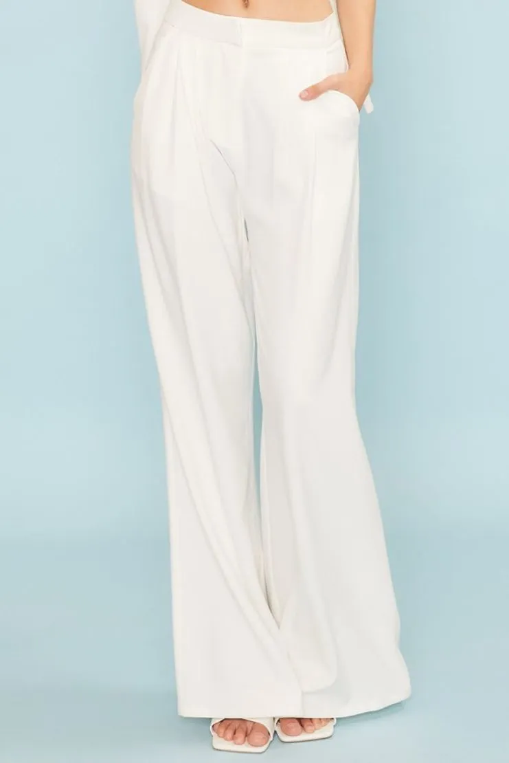 White Wide Leg Trousers