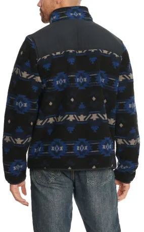 Wrangler Men's Blue and Black Aztec Sherpa Jacket