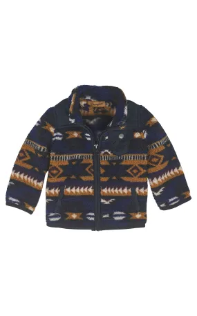 Wrangler Toddler Boy's Navy & Antique Gold Long Sleeve Sherpa Jacket