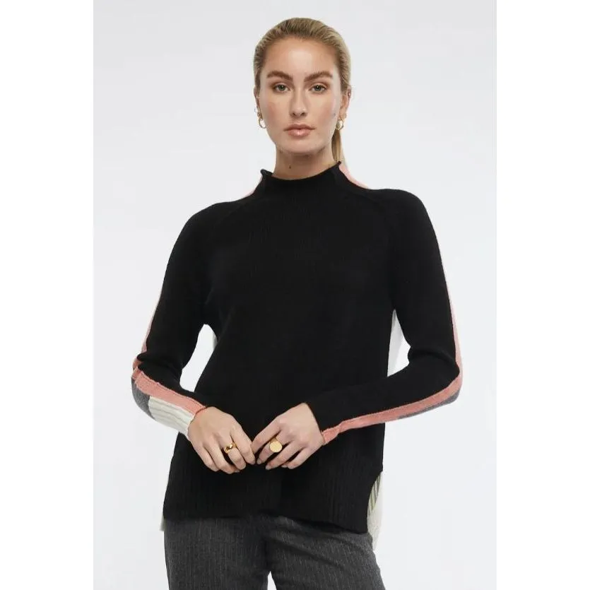 Z & P INTARSIA FUNNEL NECK