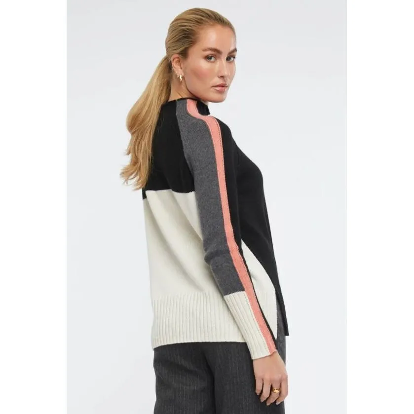 Z & P INTARSIA FUNNEL NECK